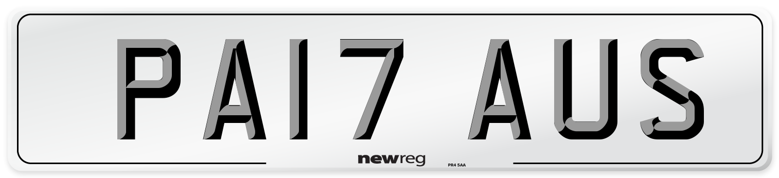 PA17 AUS Number Plate from New Reg